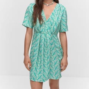 Mango floral faux wrap dress